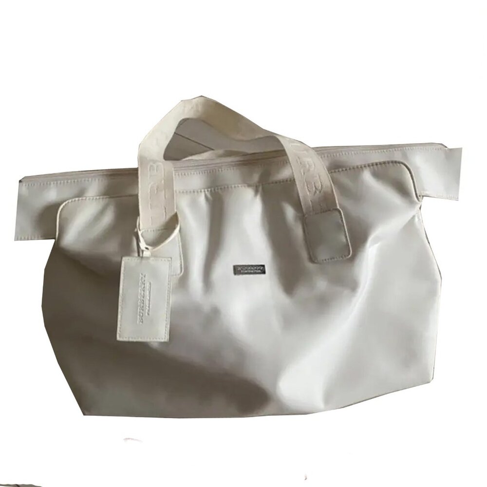 Vintage Burberry Fragrance Beige Duffle Tote Bag Novacheck Tag - Picture 10 of 12